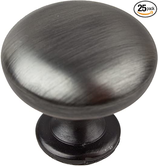 GlideRite Hardware 5411-P-25 1.125 inch Diameter Classic Round Cabinet Knobs 25 Pack, Satin Pewter Finish