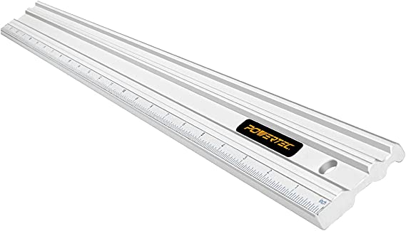 POWERTEC 71227 Anodized Aluminum Straight Edge Ruler | 24 Inch | Metal Straightedge Machined Flat to Within 0.001” Over Full 24” - Professional Woodworking Tools