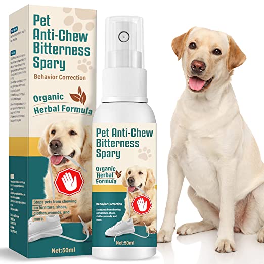 Bitter Spray for Dogs to Stop Chewing, Cat Deterrent Spray, Training Corrector for Puppies,Dogs and Cats, Natural Based and Safe for Pets