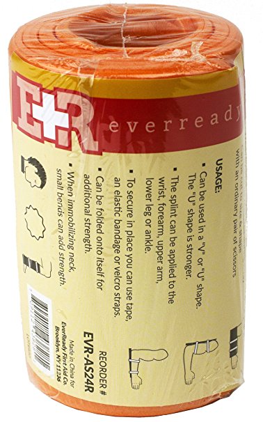 Ever Ready First Aid Universal Aluminum Splint, 24 Inch Rolled