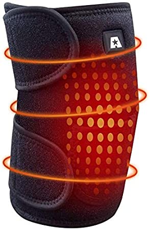 ARRIS Heated Knee Brace Wrap Support/Electric Therapeutic Heating Pad W/Rechargable 7.4V 2600Mah Battery for Joint Pain, Pain Relief (3 Temperature Setting) (1PCS) Large