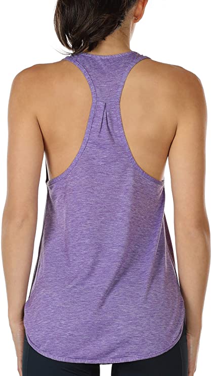 icyzone Workout Tank Tops for Women - Athletic Yoga Tops, Racerback Running Tank Top