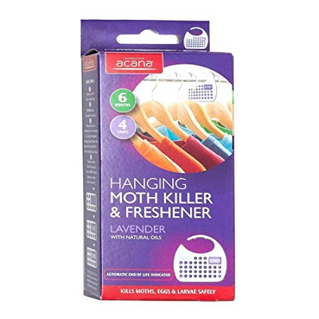 2x Acana 2675-1 Hanging Moth Killer and Lavender Freshener - White (Pack of 4)