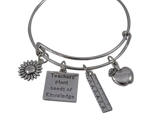 Teacher Bangle Bracelet-Teacher Gift, Show Your Teacher Appreciation
