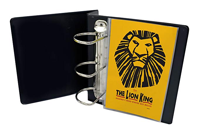 My Broadway Binder: Includes 20 Sheet Protectors, Stylish Broadway Playbill Binder Organizer, 3.5" Spine Holds up to 25 Broadway Playbills, Mini Durable Binder, Black Vinyl with Gold Foil Lettering