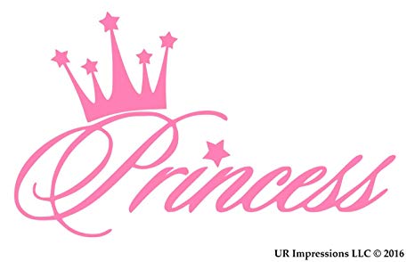UR Impressions Pnk Princess Crown Decal Vinyl Sticker Graphics for Cars Trucks SUV Vans Walls Windows Laptop|Pink|5.6 X 3.6 Inch|URI281