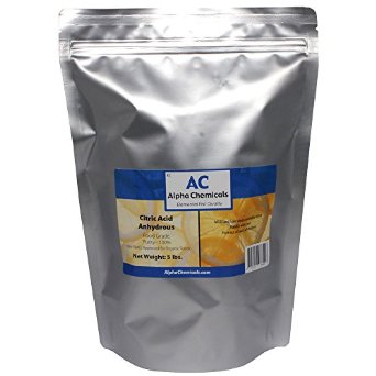 Citric Acid - 5 Pounds - Food Grade  Non-GMO Organic 100 Pure - Alpha Chemicals