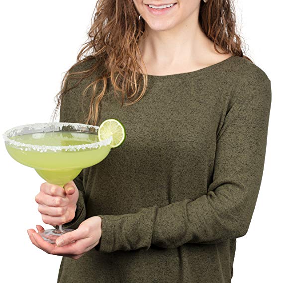 Extra Large Giant Cinco De Mayo Margarita Glass - 34oz - Fits about 3 typical margaritas!