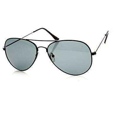 Classic Original Pilot Metal Aviator Sunglasses (Black)