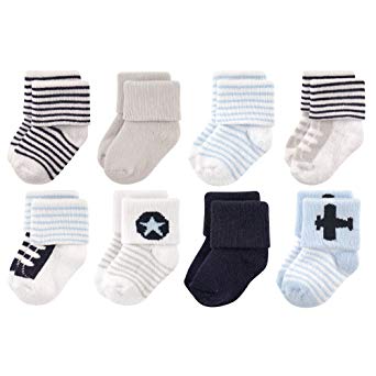 Luvable Friends Unisex Baby Newborn Socks, 8-Pack