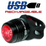 Ultra Bright LED Bike Tail Light - Blitzu RUBY USB Rechargeable Bicycle Tail Light - Super Bright LED Rear Bike Light That Fits on any Bikes Helmets or Backpacks Easy To Install with No Tools