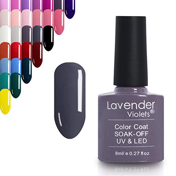 Lavender Violets 8ml UV LED Soak Off Gel Nail Polish Varnish Professional Salon DIY Colour Coat - Folkstone Gray