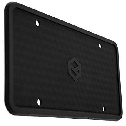 Rightcar Solutions Flawless Silicone License Plate Frame - Rust-Proof. Rattle-Proof. Weather-Proof. - Black