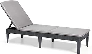 Keter Jaipur Sunlounger, Graphite with Grey Cushion