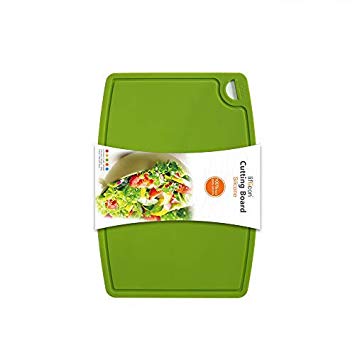Liflicon Thick Silicone Cutting Board 12.6'' x 9.1'' BPA Free Juice Grooves Easy Grip Handle Non-Porous Dishwasher Safe-Green