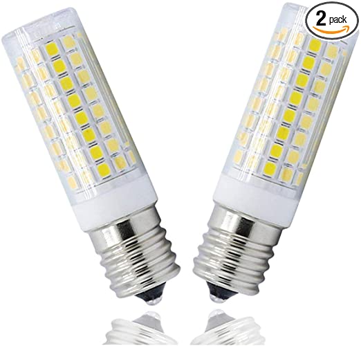 E17 LED Bulb,Dimmable 8W,80W Halogen Bulb Equivalent，800Lm, AC120V,E17 Bulb White 6000k, for Over Counter Microwave Ovens (Pack of 2)