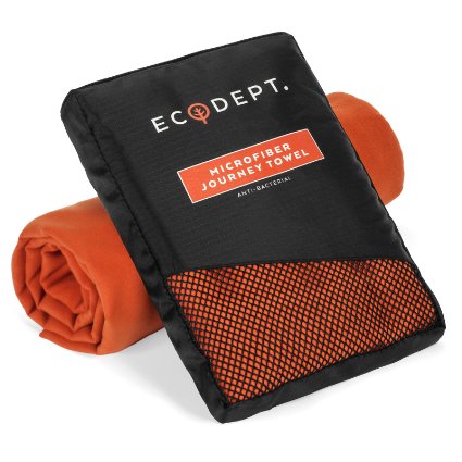 ECOdept Large Microfiber Towel for Travel and Sports ~ FREE Hand Towel ~ Fast Drying and Super Compact ~ Antibacterial to Stay Fresh ~ Beach, Camping, Gym, Swimming, Yoga ~ Gift Box
