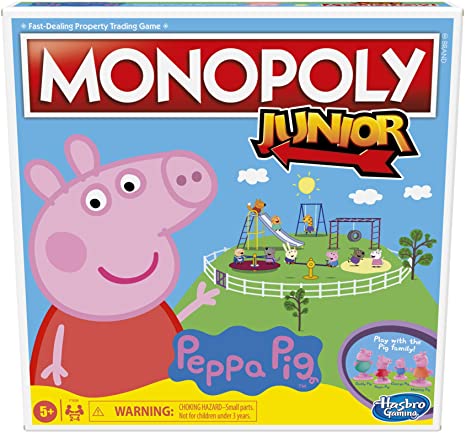 Monopoly Junior: Peppa Pig Edition Board Game for 2-4 Players, Indoor Game for Kids Ages 5 and Up (Amazon Exclusive)