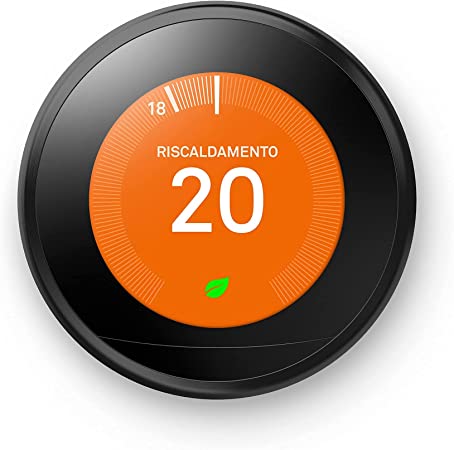 Google Nest Learning Thermostat 3rd Generation Nero, Si Controlla Direttamente dallo Smartphone e Ti Aiuta a Risparmiare Energia