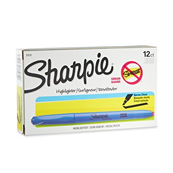 Sharpie 27010 Accent Pocket Style Highlighter, Fluorescent Blue, 12-Pack