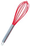 StarPack Premium Silicone Whisk with Heat Resistant Non-Stick Silicone - Bonus 101 Cooking Tips Cherry Red