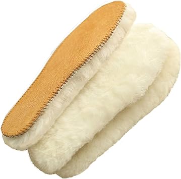 Genius Australian Sheepskin Insole, Extra Thick and Warm Wool Insole, Women Men Replacement Insole (11 M US Men)
