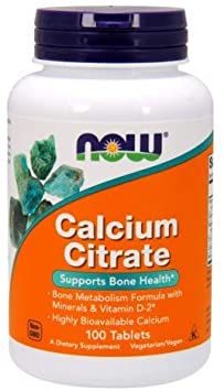 Calcium Citrate, 100 Tabs by Now Foods (Pack of 2)