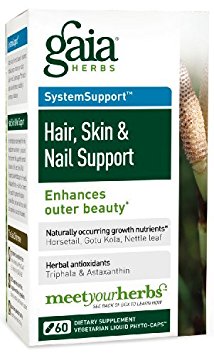 Gaia Herbs Hair Skin and Nail Support -- 60 Vegetarian Liquid Phyto-Caps