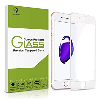 MORNTTE iPhone 8 / 7 Screen Protector Full Coverage, 3D Touch Compatible, Case friendly, Bubble-Free, Protective Screen Protector Tempered Glass for Apple iPhone 8 / 7 (white)