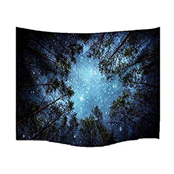 Roslynwood Forest Starry Tapestry Wall Tapestry Wall Hanging Galaxy Tapestry Hippie Milky Way Tapestry Sky Tapestry Tree Tapestry Night Sky Tapestry Mandala Bohemian Tapestry for Bedroom Dorm Decor