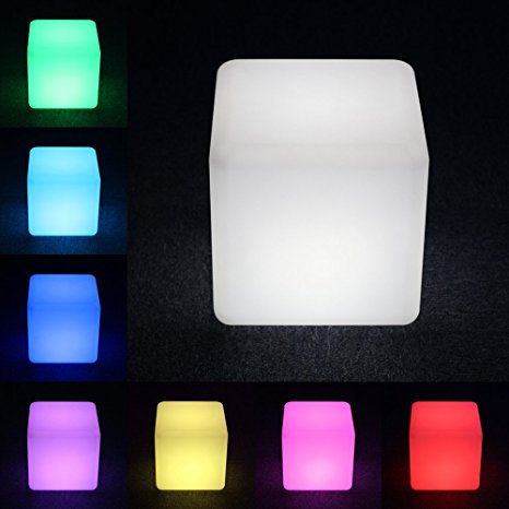 LED Cube: LOFTEK Shape Light, Rechargeable and Cordless Decorative Light with 16 RGB Colors and Remote Control, 16-Inch Cube
