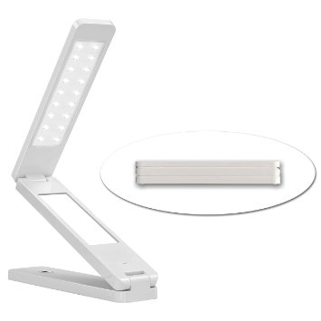 OMOTON Eye-Care Rechargeable Folding LED Desk Lamp for Reading (Built-in Battery, Eco-Friendly, No Flickering, No Ghosting), White