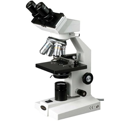 AmScope B100B-MS Compound Binocular Microscope, 40X-2000X Magnification, Brightfield, Tungsten Illumination, Abbe Condenser, Mechanical Stage