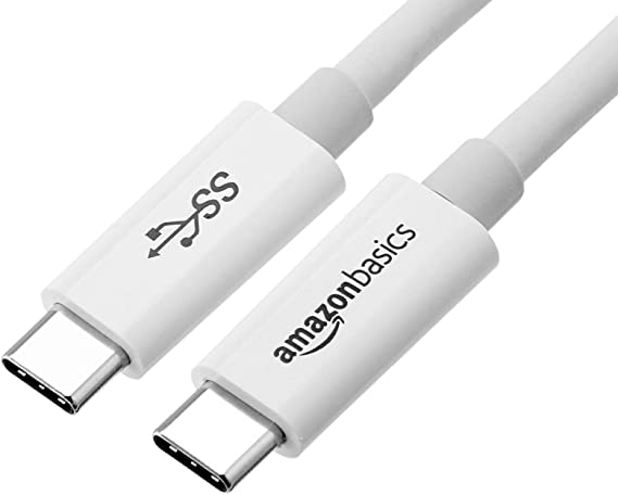 AmazonBasics USB Type-C to USB Type-C 3.1 Gen1 Adapter Charger Cable - 3 Feet (0.9 Meters) - White (Renewed)