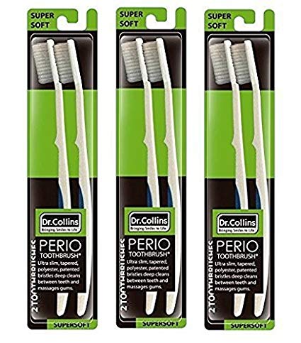 Dr. Collins Perio Toothbrush 2-Brush Value Pack ~ 3 Pack (6 brushes total)
