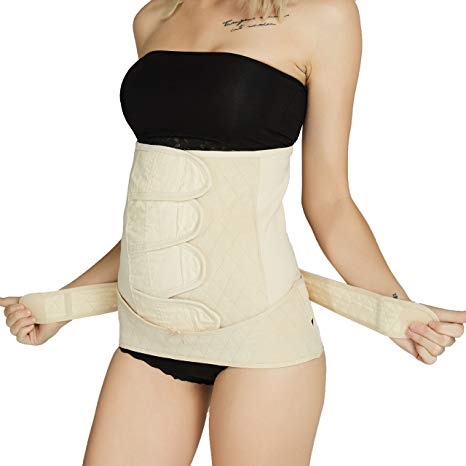 Neotech Care Postpartum Girdle & Pelvis Belt - Cotton - Post Pregnancy Belly Band Support Wrap - for Body Shaping, Tummy Trimming, Flat Stomach (Black, XXL)