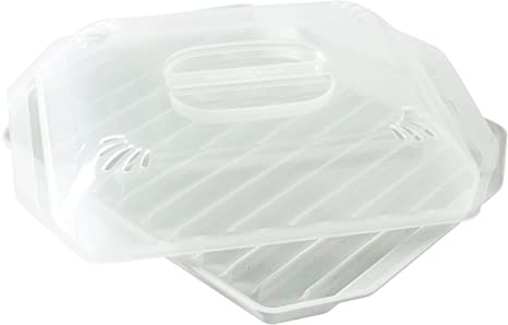 Nordic Ware Bacon Rack with Lid, 10.25x8x2 Inches, White