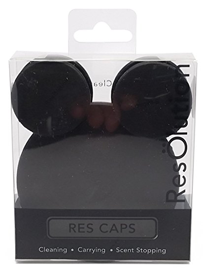 ResOlution Caps Universal Caps for Cleaning, Storage, and Odor Proofing Glass Water Pipes/Rigs and More - Black