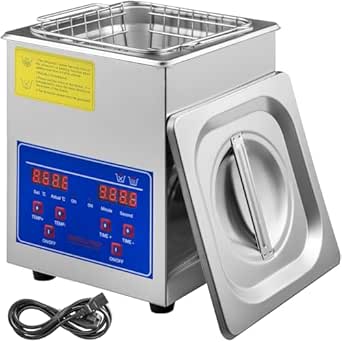 VEVOR 2L Ultrasonic Cleaner, Digital Timer & Heater, Stainless Steel Industrial Cleaning Machine for Jewelry, Watches, Glasses, and Small Parts, 110V, FCC/CE/RoHS Certified