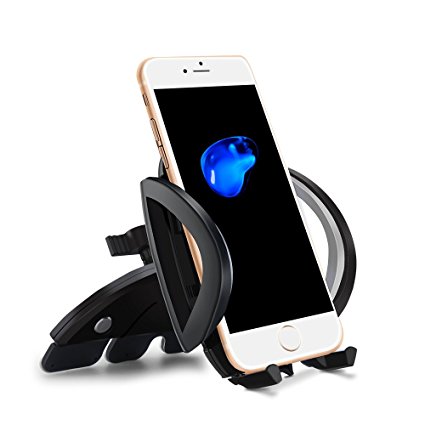 NMPB Universal CD Slot Magnetic Cradle-less Smartphone Car Mount Holder for all iPhone and Android Devices (Black)