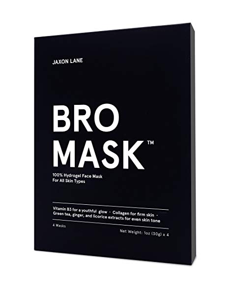 JAXON LANE BRO MASK 100% Hydro Gel 2-Piece Facial Sheet Mask (Box of 4)