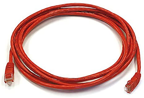 Monoprice 10FT 24AWG Cat6 550MHz UTP Ethernet Bare Copper Network Cable - Red