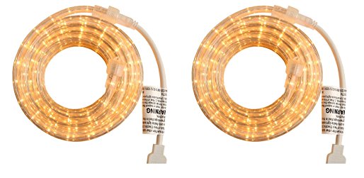 PERSIK Rope Light - for Indoor and Outdoor use, 18 Feet, 216 CLEAR Incandescent Lights - Pack of 2 (Total 36 Feet Length)