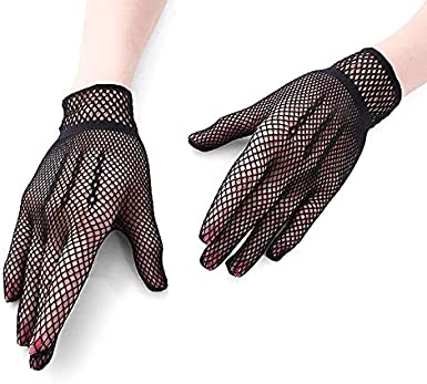 Ladies sexy Lace Mesh Gloves Elegant Short Gloves for Wedding for Opera Dinner Party Accessory Net Fishnet Gloves