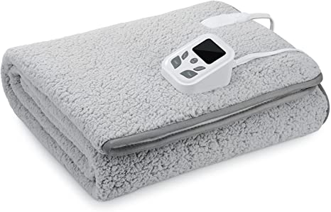 Heated Mattress Pad Electric Underblanket Soft Cotton Fabric,10 Heat & 9 Timer Auto Off Settings ETL Certification Overheating Protection Relief Tense Muscle, Machine Washable & Dryer, Twin