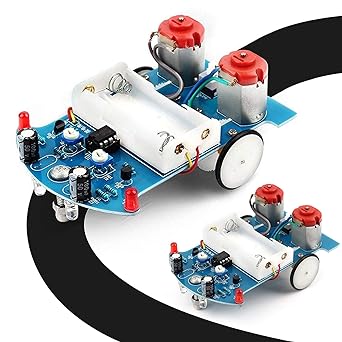 2 Pack, Practice Learning Kit Smart Car Soldering Project Kits Line Following Robot Kids DIY Electronics Education School Competition