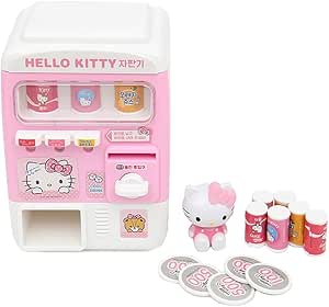 Hello Kitty Kids Children Drink Juice Dispenser Mini Vending Machine Toy Set : Pink and White