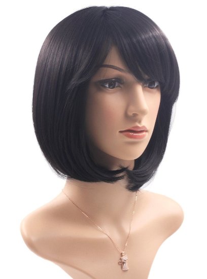 Rabbitgoo® Gatsby 1920's Short Straight Flapper Bob Heat Friendly Cosplay Party Costume Hair Wig 12"31CM(Black)