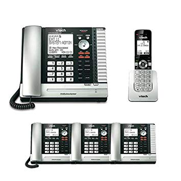 VTech UP416 Office Bundle Corded Phone System with (3) UP406 Corded Extension Deskset and UP407 Cordless Handset