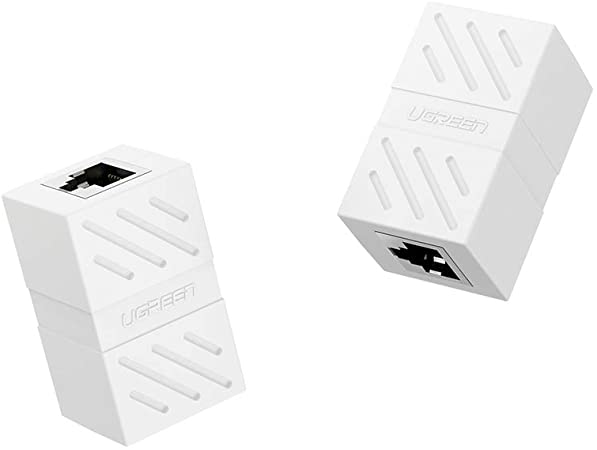 UGREEN RJ45 Coupler 2 Pack in Line Coupler Cat7 Cat6 Cat5e Ethernet Cable Extender Adapter Female to Female (White)